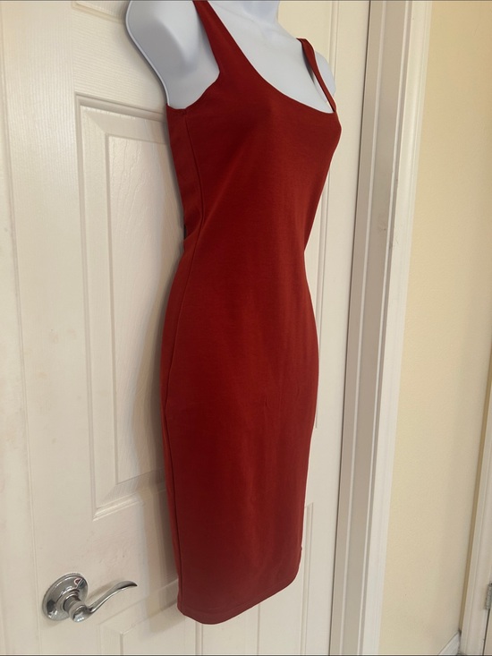 Cotton On Dresses & Skirts - NWT Cotton On Kimi Scooped Bodycon Midi Dress Rosewood Rust Red NWT, Size S